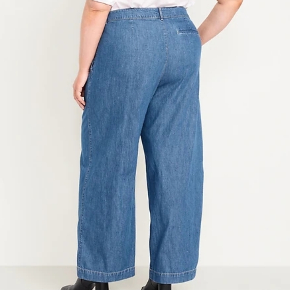 BRAND NEW NWT Wide Leg Blue Denim Jeans 14 Tall - Picture 10 of 14